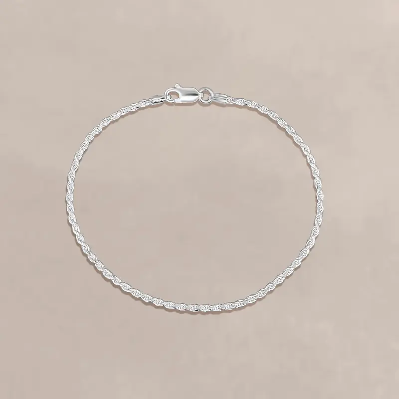 Silver Twisted Rope Bracelet