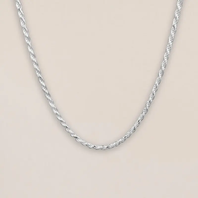 Silver Twisted Rope Necklace