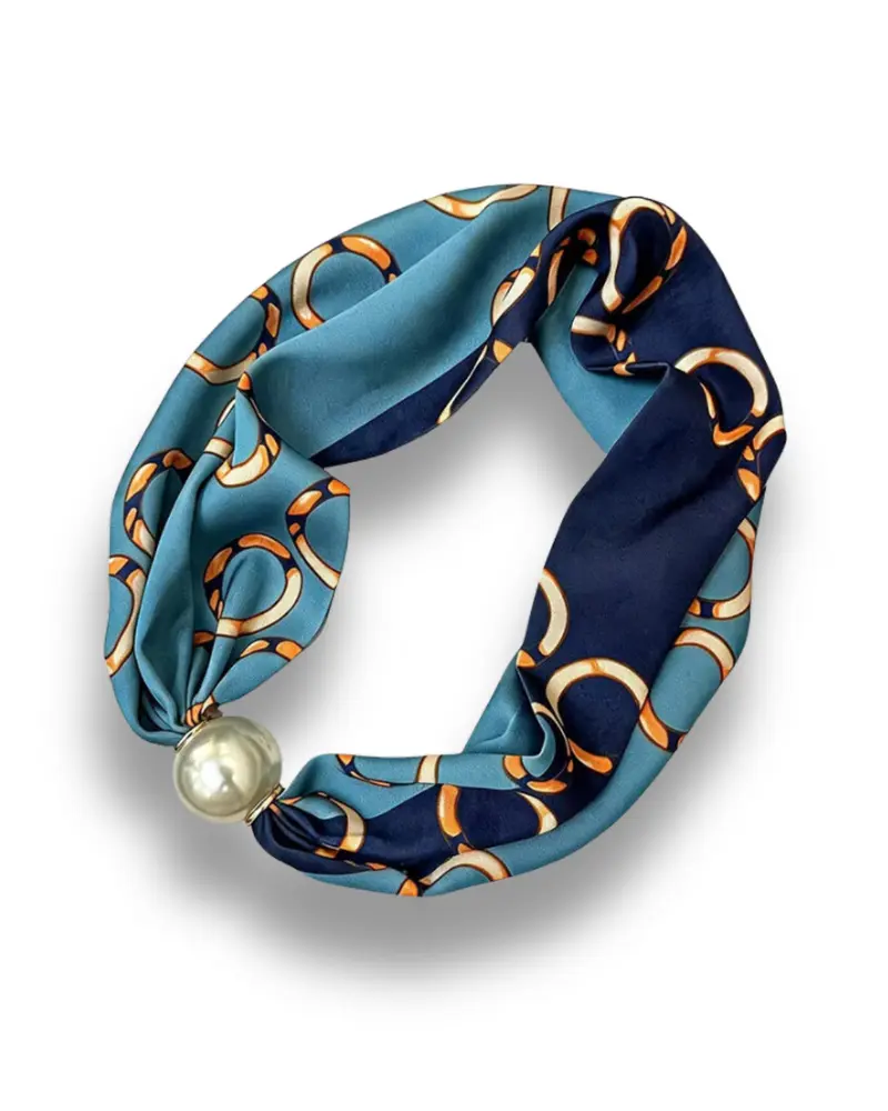 Sjaaltje magnetische sluiting parel - Retro blauw