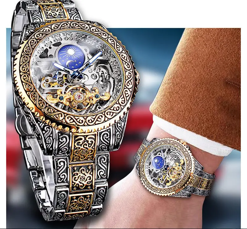Skelett Mechanische Herrenarmbanduhr – Valtor