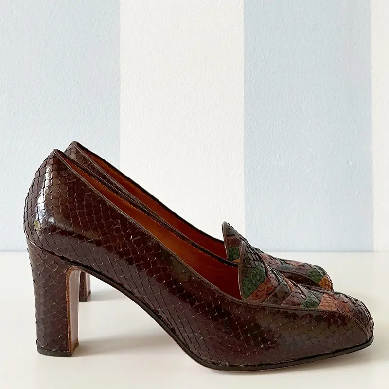 Slangenleren 70s pumps | 40