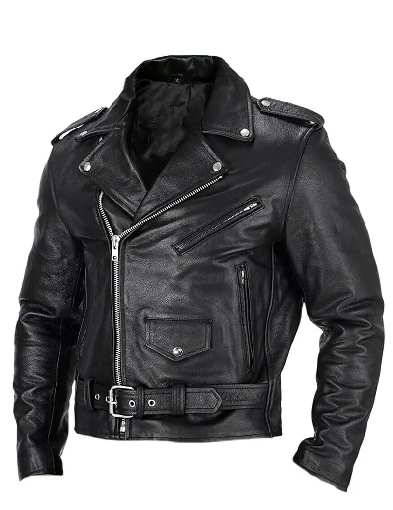 Slim Fit Leder Herren Motorradjacke mit Stehkragen – Herbstedition Ryder
