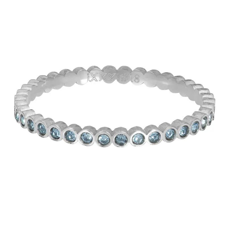 Small Circle Stone Blue - iXXXi - Vulring 2 mm - Zilverkleurig