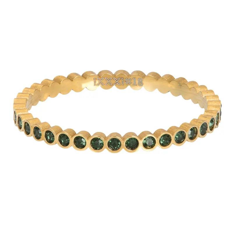 Small Circle Stone Emerald - iXXXi - Vulring 2 mm - Goudkleurig
