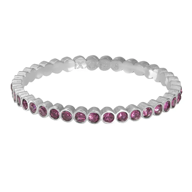 Small Circle Stone Fuchsia - iXXXi - Vulring 2 mm - Zilverkleurig
