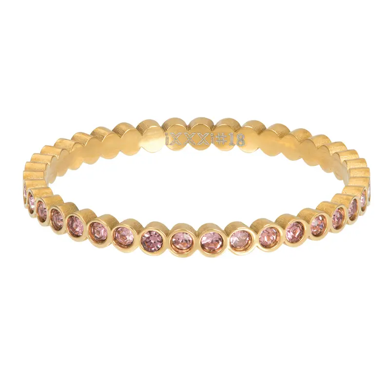 Small Circle Stone Pink - iXXXi - Vulring 2 mm - Goudkleurig