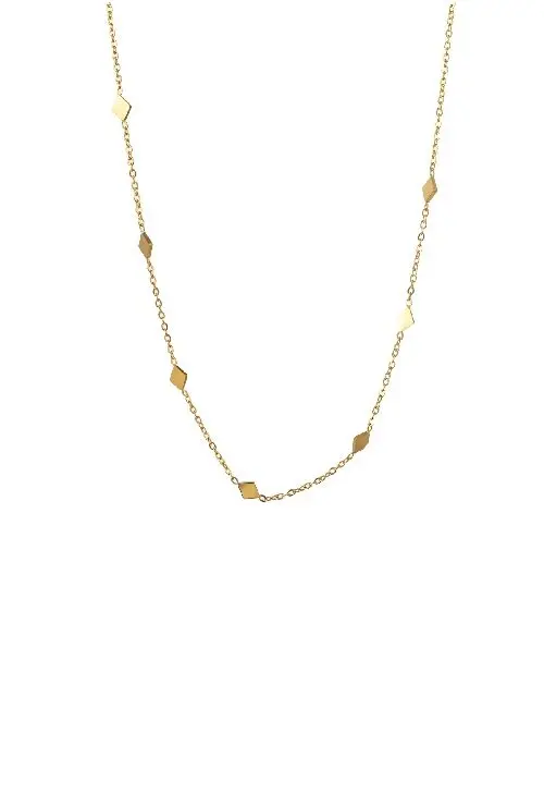 Small - Diamondshapes - Necklace - goudkleurig -  N0481-2