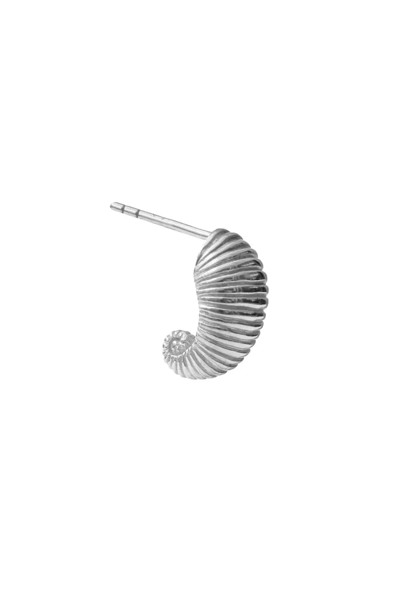 Small Dome Hoop Earring - Silver