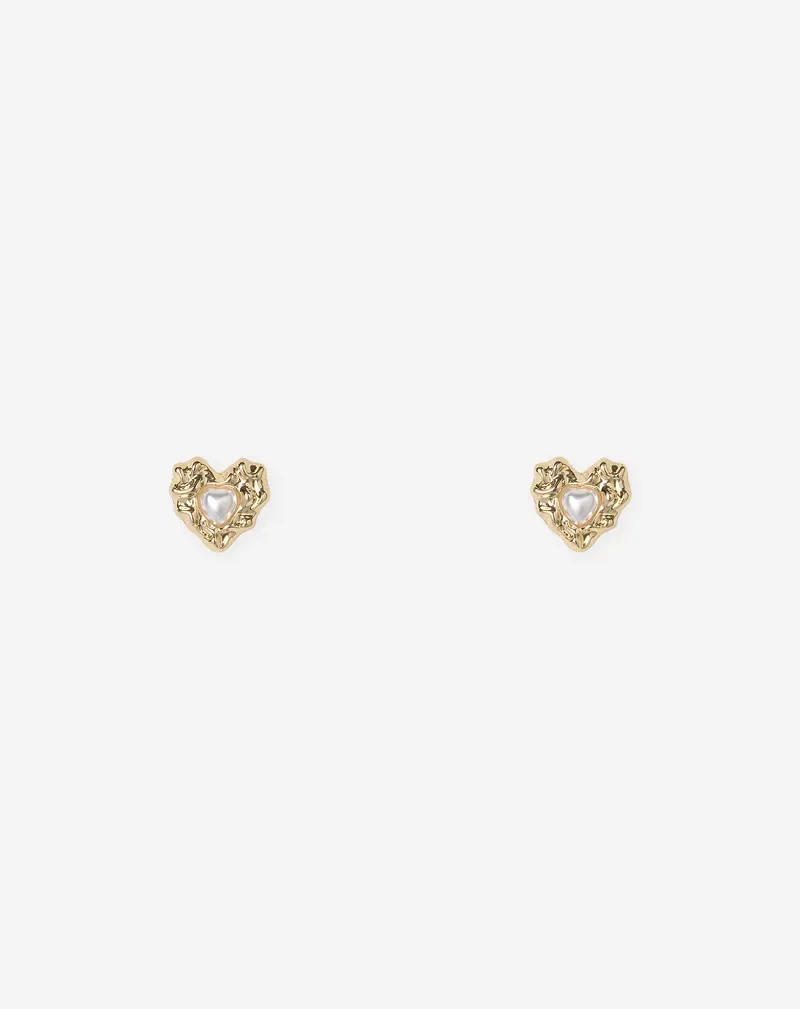 SMALL HEART PEARL EARRINGS