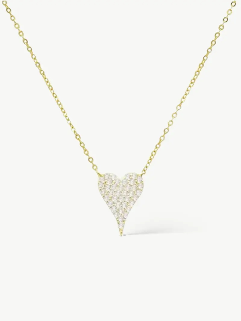 Small Loving Heart Necklace Pavé