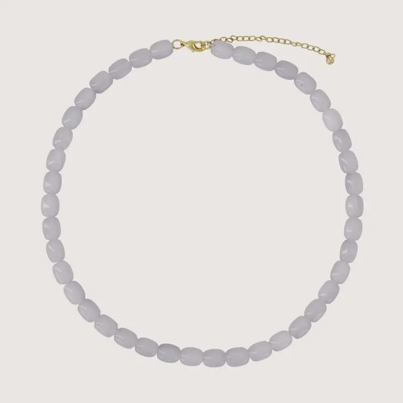 Smalle kralen ketting sky blue