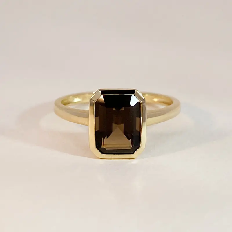 Smokey Quartz Bezel Ring