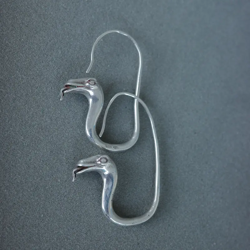 Snake hand crafted earrings