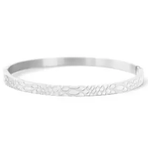 Snake Print - Lief Label - Bangle Steel Armband - Zilverkleurig