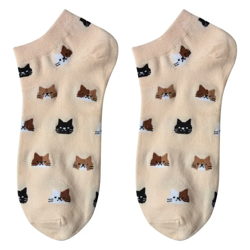 Sokken Katten beige one-size