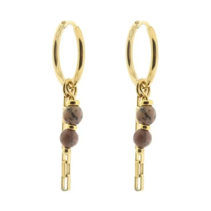 Solid gold earring zina 4mm facet