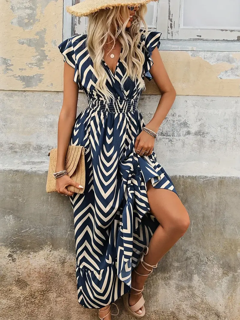 Sommerkleid mit Print und gedrehter Taille | Isabella | Stilvoll und Schick