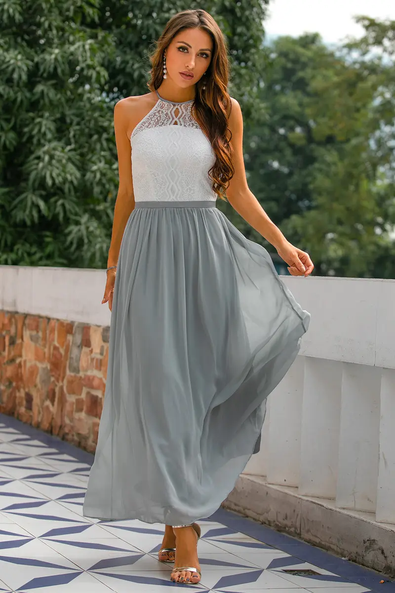 Sommerliches Hochzeitsgastkleid mit offenem Rücken - Isabella