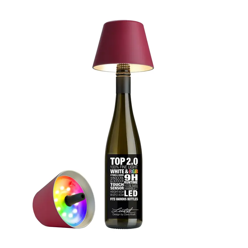 Sompex Top 2.0 Draadloze LED Flessenlamp | RGBW Bordeaux