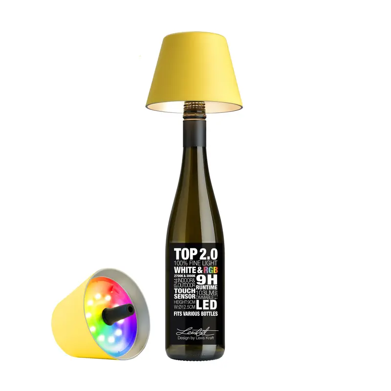 Sompex Top 2.0 Draadloze LED Flessenlamp | RGBW Geel