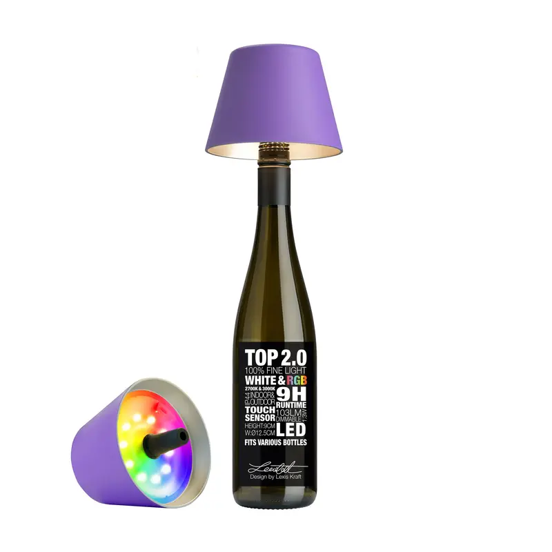 Sompex Top 2.0 Draadloze LED Flessenlamp | RGBW Lila