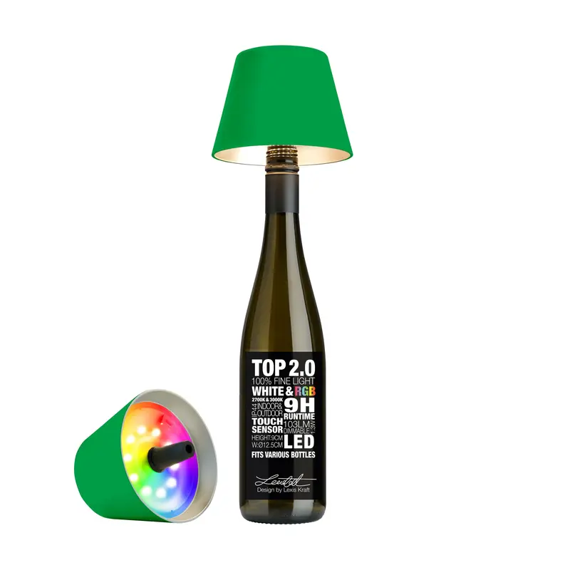 Sompex Top 2.0 Draadloze LED Flessenlamp | RGBW Neon Groen