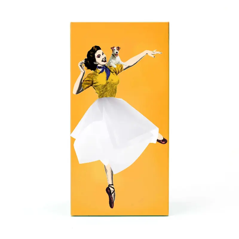 Spextrum Tissue Up Girl Tissuebox | Retro Pin Up Girl | Geel
