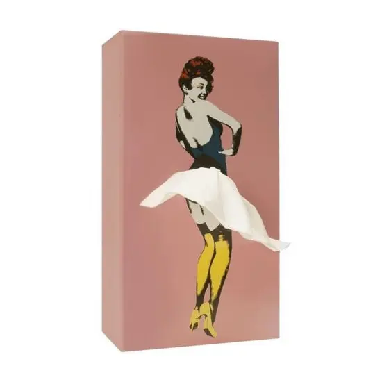 Spextrum Tissue Up Girl Tissuebox | Retro Pin Up Girl | Roze