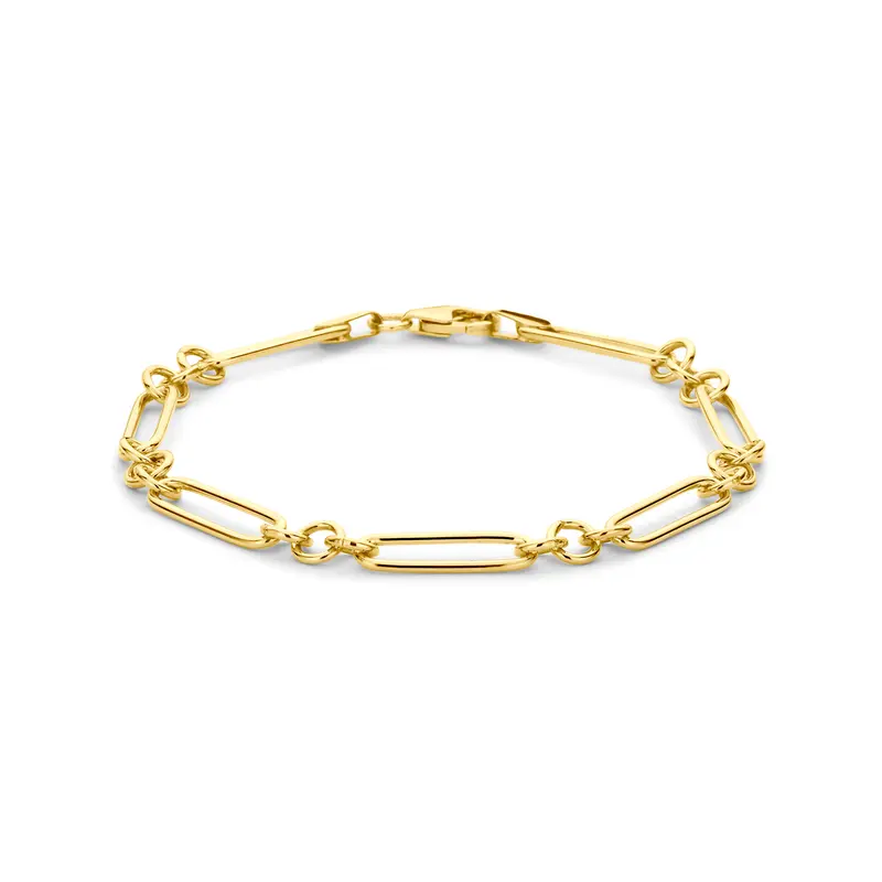 'Staccato' Silgold figaroankerarmband