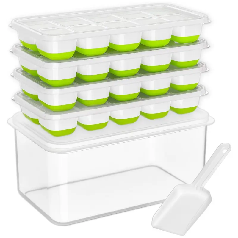 Stapelfähige Silikon-Eiswürfelformen mit Aufbewahrungsbox
