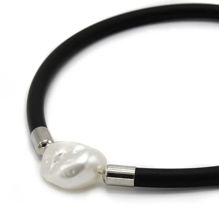 Statement ketting, Rocks, Rubber en Parel XL