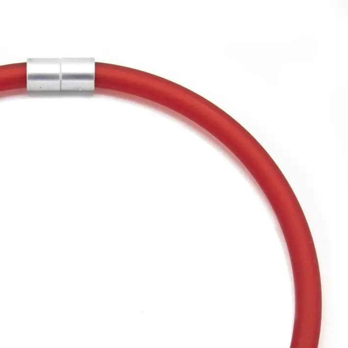 Statement ketting rubber 8mm, Rood, BOLD SERIE!