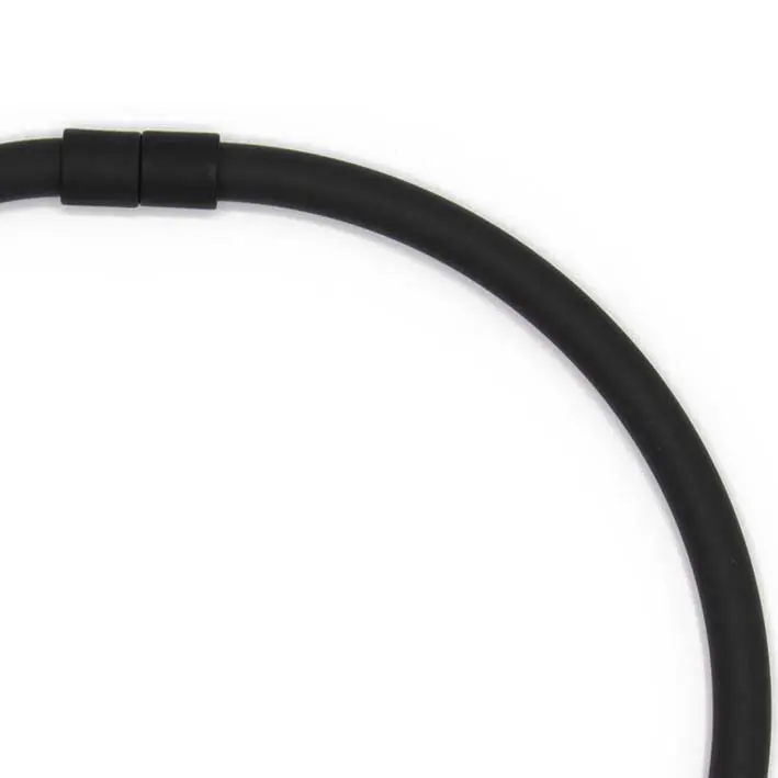 Statement ketting rubber 8mm, Zwart, BOLD SERIE!
