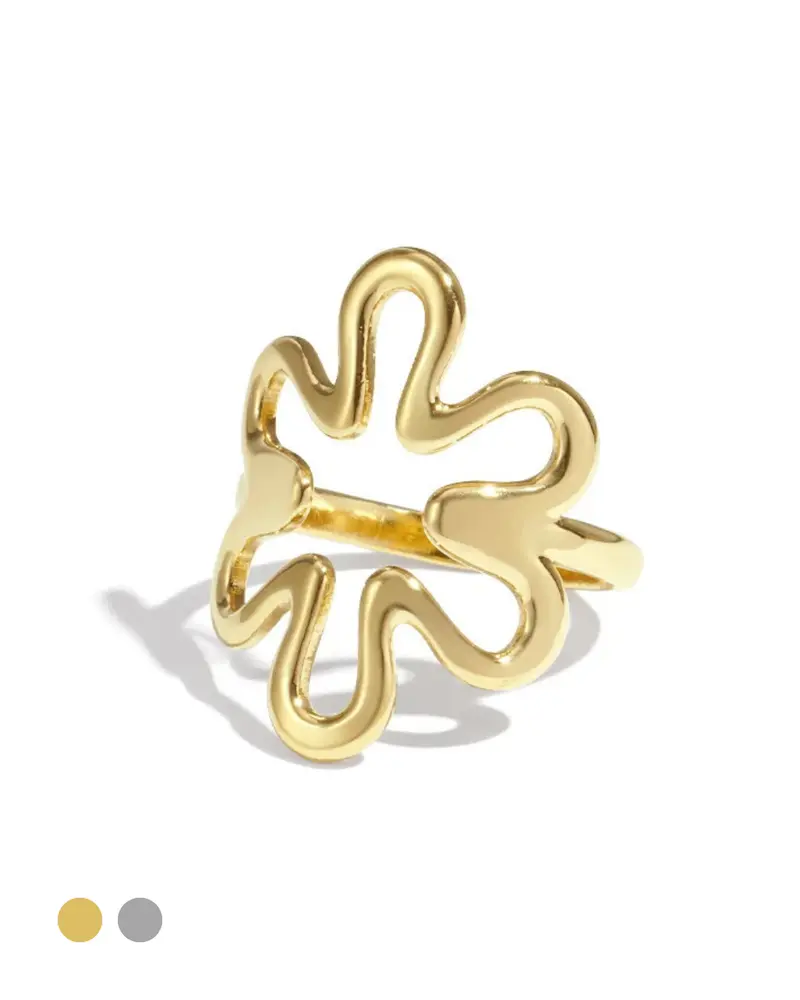 Statement ring verstelbaar - Bloem