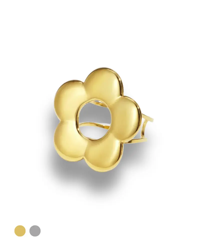 Statement ring verstelbaar - Bloem