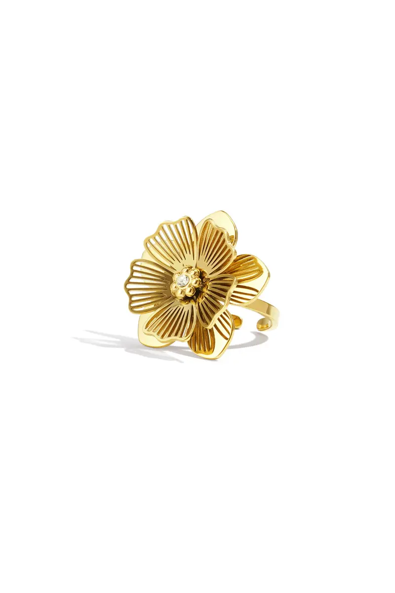 Statement ring verstelbaar - Bloem