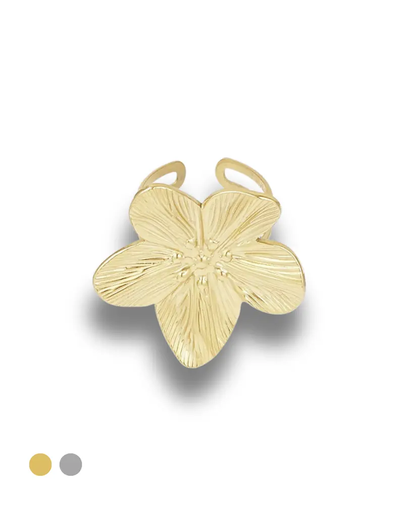 Statement ring verstelbaar - Bloem