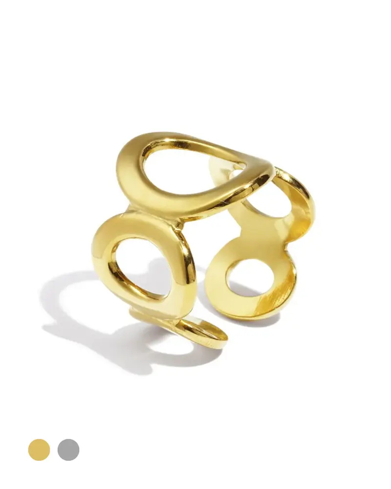 Statement ring verstelbaar - Cirkels