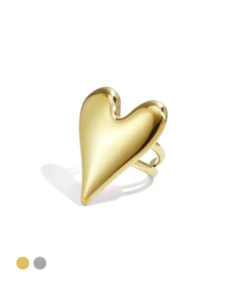 Statement ring verstelbaar - Groot hart