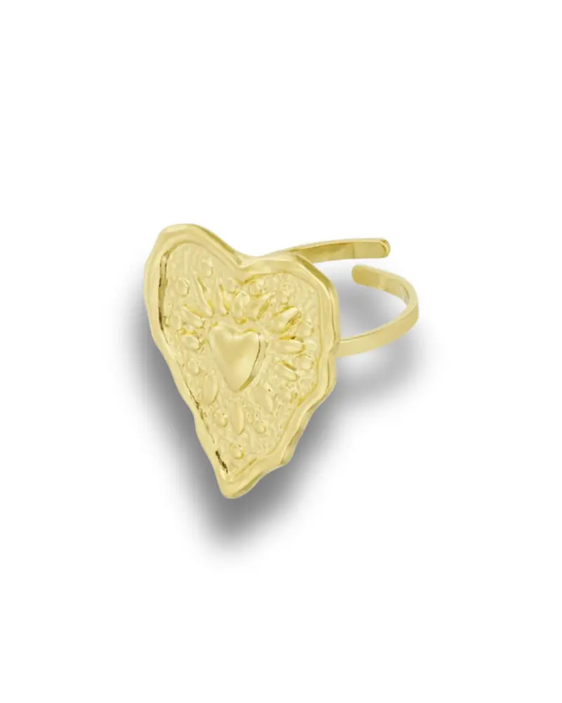Statement ring verstelbaar - Groot hart