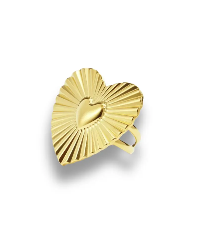 Statement ring verstelbaar - Hart