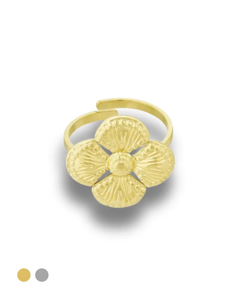 Statement ring verstelbaar - Klaver