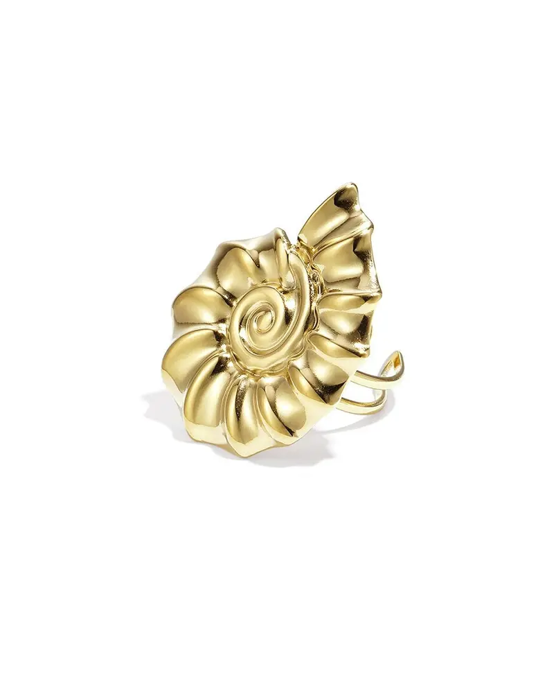 Statement ring verstelbaar - Schelp