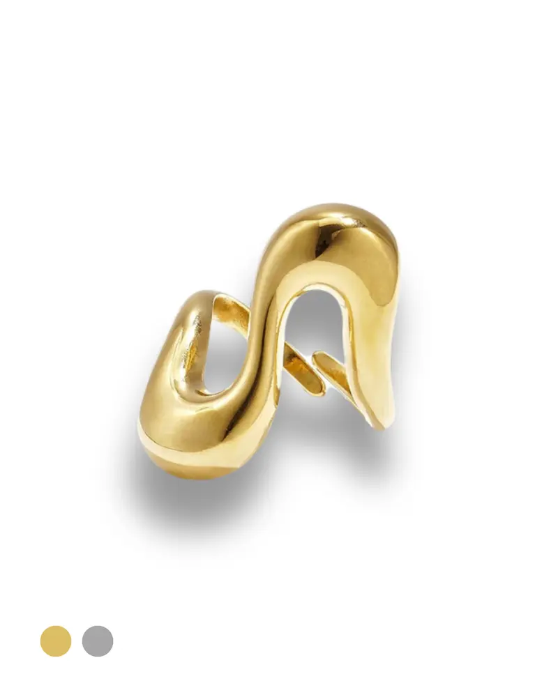 Statement ring verstelbaar - Wave
