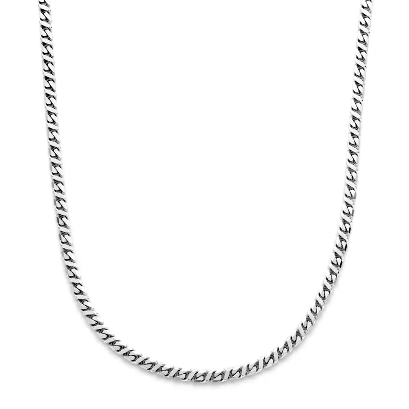'Stature' 925 gerhodineerd zilver herenketting gourmette