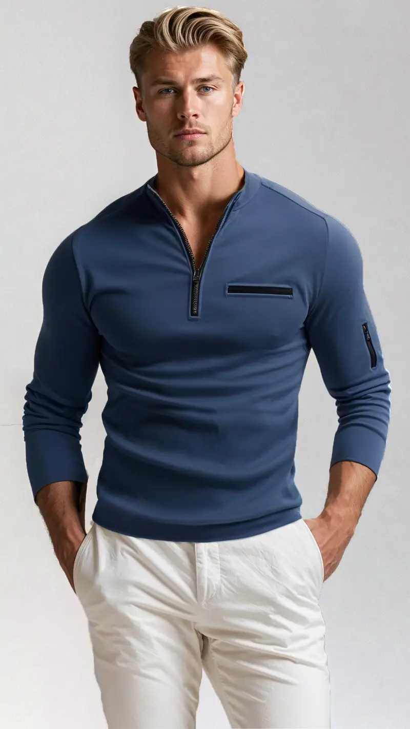 Stilvolle Herrenpullover mit Viertelreißverschluss – Lorenzo Herbstedition