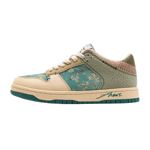 Stilvolle Unisex Kunst-Sneakers mit Mandelblüten-Print – Arta