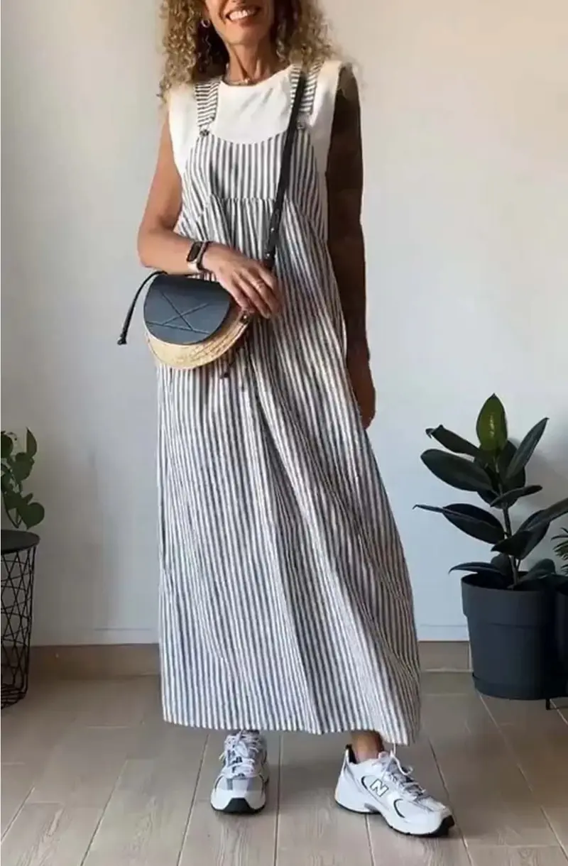 Stilvoller Gestreifter Casual Jumpsuit mit Komfort-Schnitt – Liana