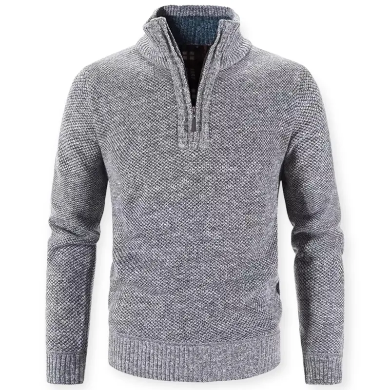 Stilvoller Herrenpullover mit Halbem Reißverschluss – Winterzauber von SummitCraft