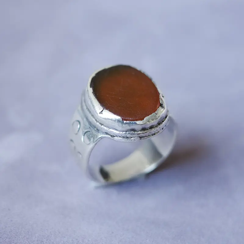 Studio-crafted Aqeeq ring